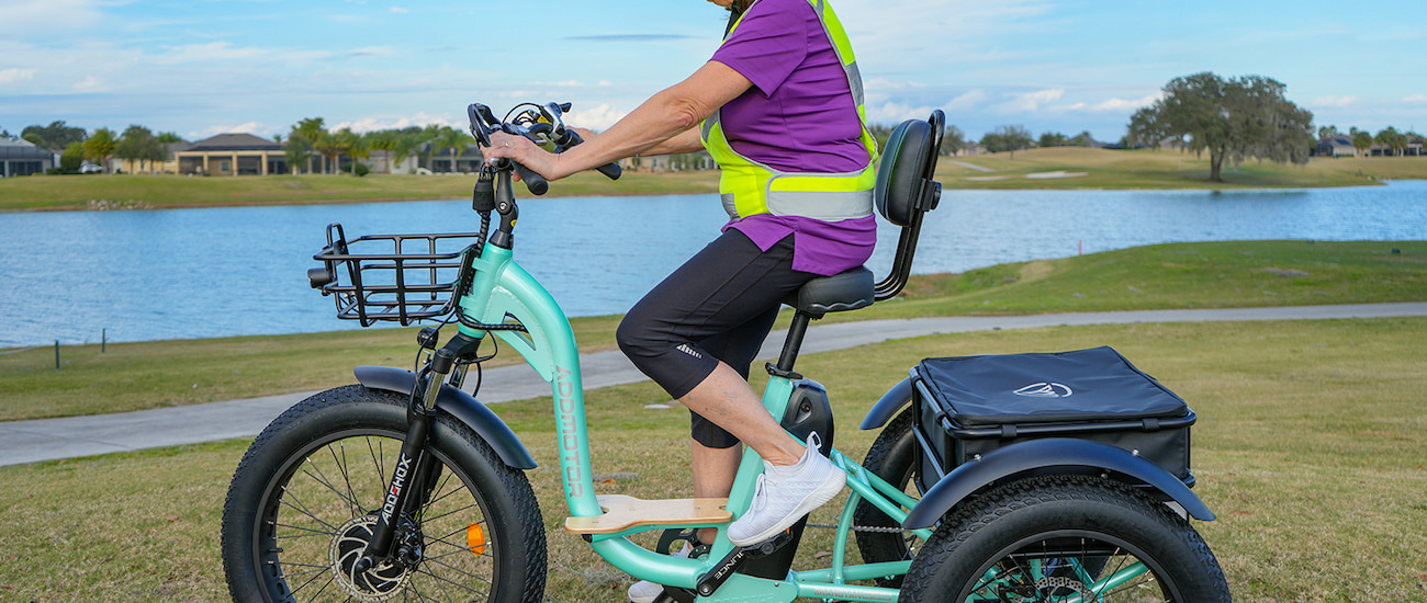 Electric Trike Grandtan M-340 750W Electric Tricycle for Adults  Cyan Green