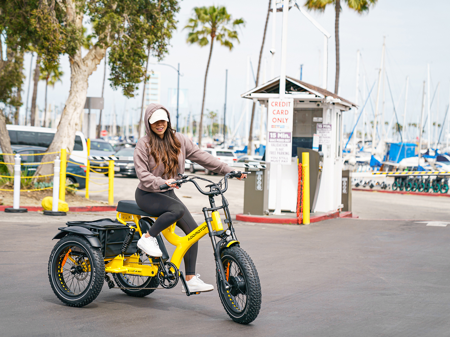 Herotri M-365X Electric Trike for Adult - Fat Tire 3 Wheel Electric EbikeYellow