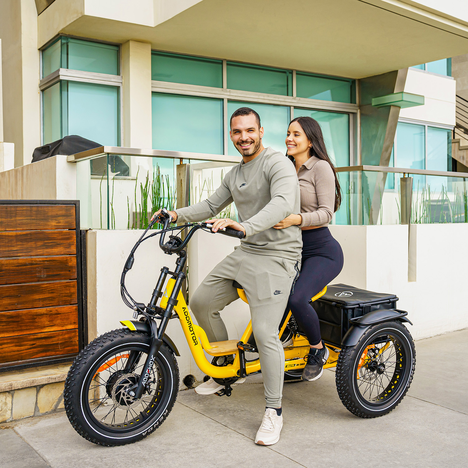 Experience the joy of riding together with the Addmotor Soletri M-366x Electric Tricycle