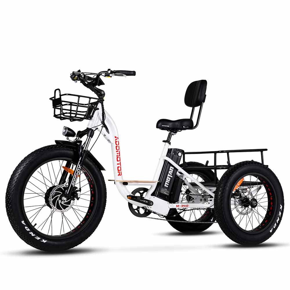 M-340 Electric Fat Trike Pearl White