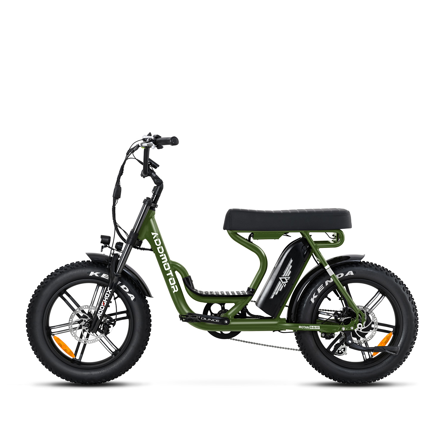 Addmotor M-66 Moped-Style E-bike, A Perfect Way to Get Around the City, Army Green-image-M-66-R7-AG