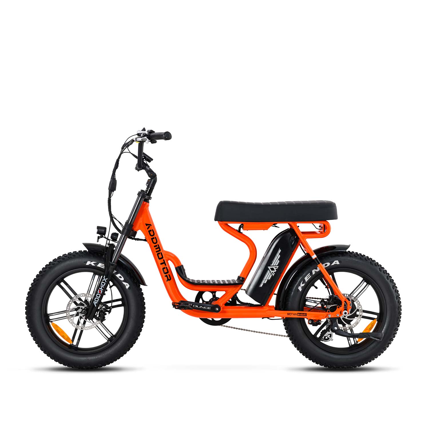 Addmotor Moped-Style 20Ah Long Range Step Thru Fat Tire Cruiser Banana Seat Electric Bike-image-M-66-R7-SO