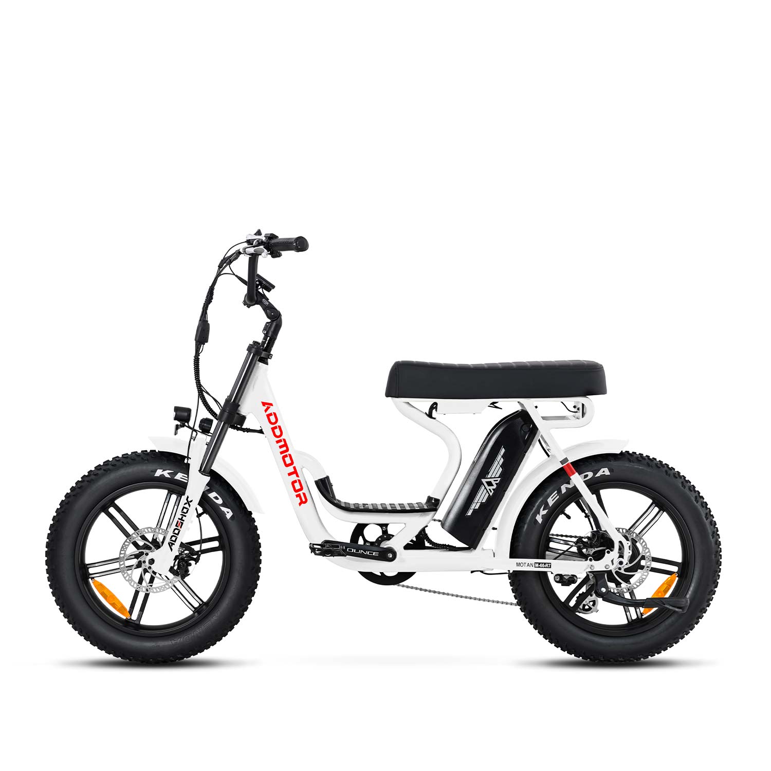 Addmotor M-66 Electric Bike with Long Range Banana Seat, Moped-Style Step-thru Electric Fat Bike Moped-image-M-66-R7-SW