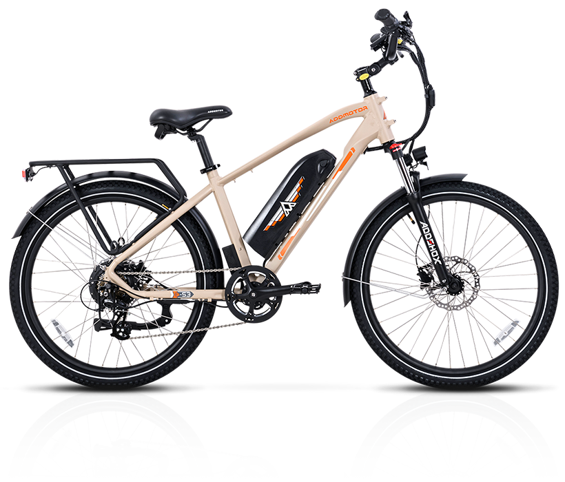 Khaki Citypro E-53 Long Rane Commute Adult Electric Bike