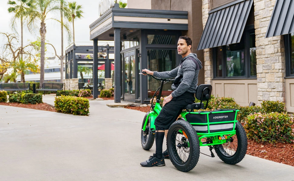 World-first Semi-Recumbent Electric Trike In Green