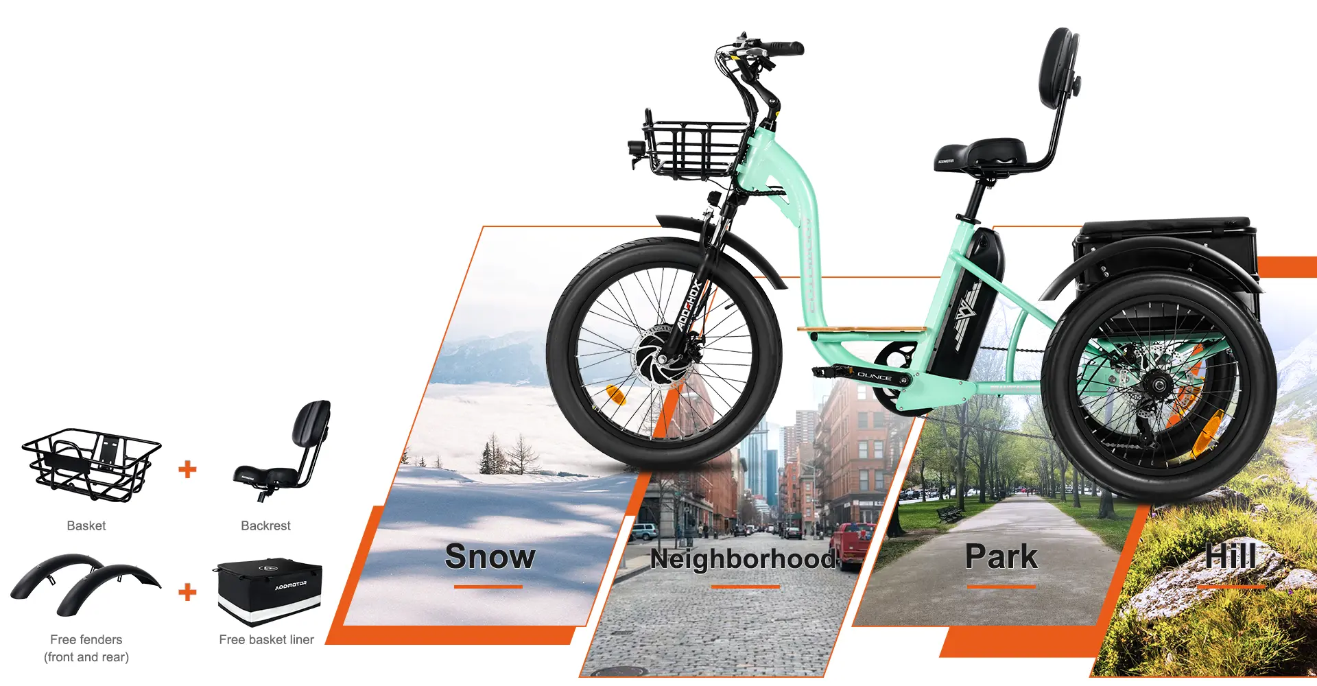 riding terrains of grandtan city electric trike