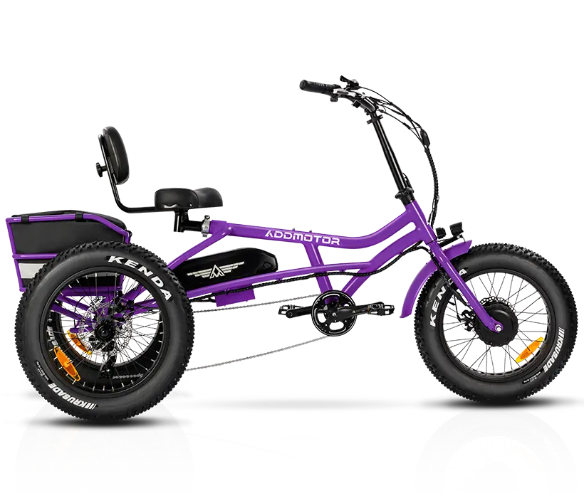 World-first Semi-Recumbent M-360 Electric Trike In Purple