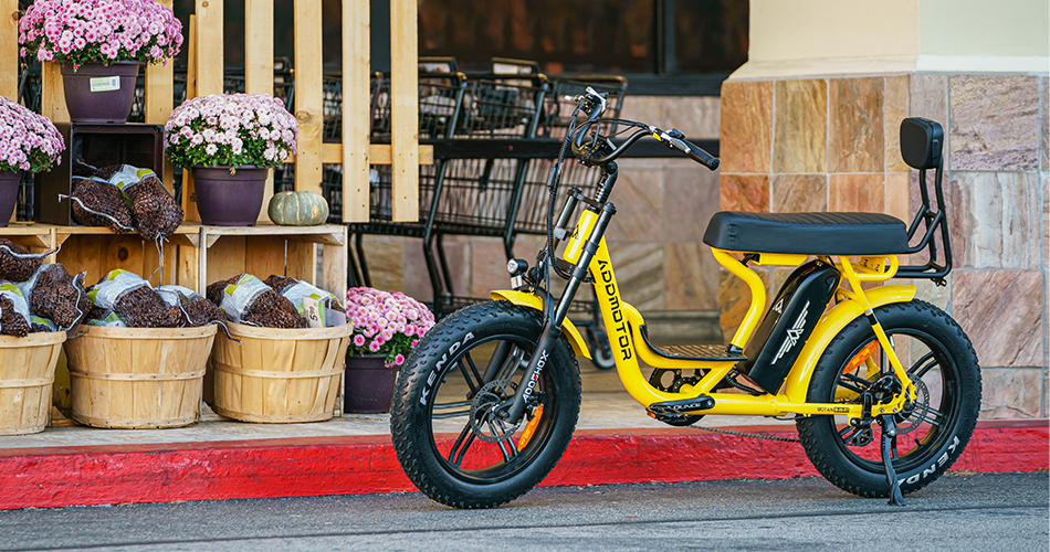 SOLETAN M-66X Moped-Style Electric Bike In Yellow