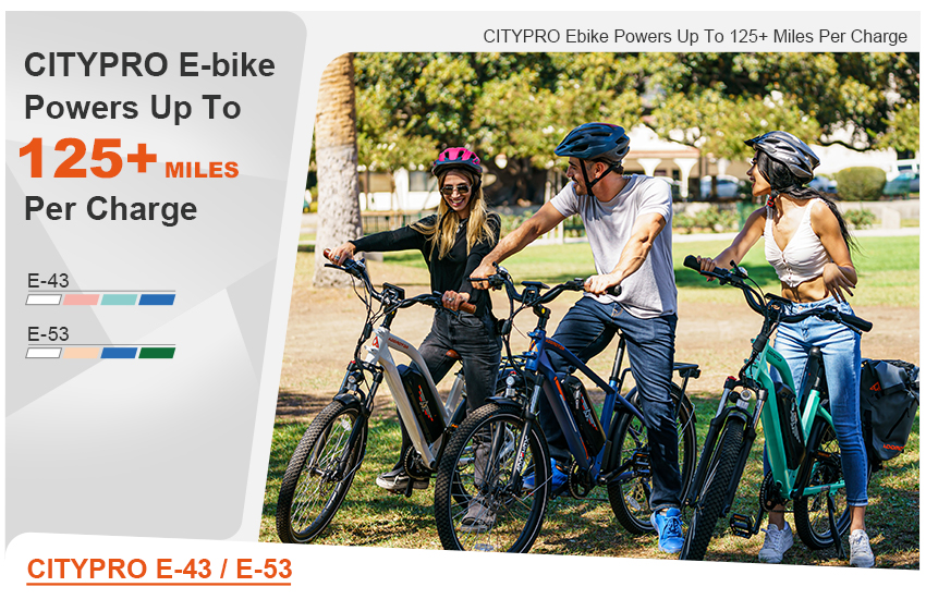 Citypro E-43 City Commuter Long Range Electric Bike Cyan