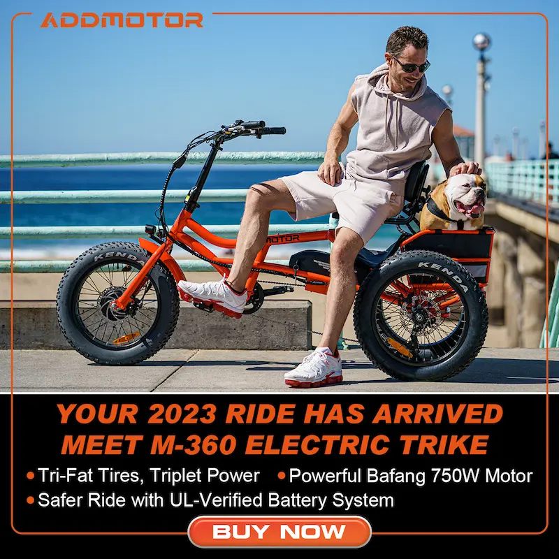 World-first Semi-Recumbent Electric Trike In Orange