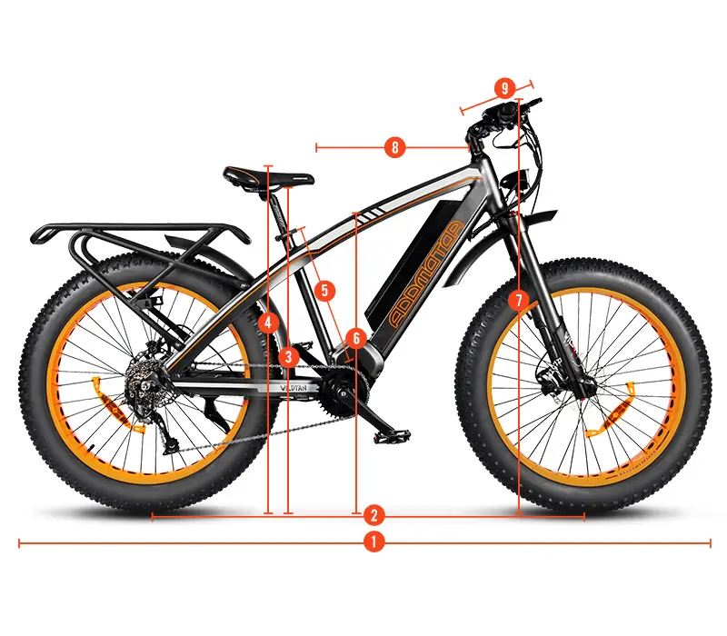 Wildtan M-5600 Mid-Drive Electric Bike 1000W measurements