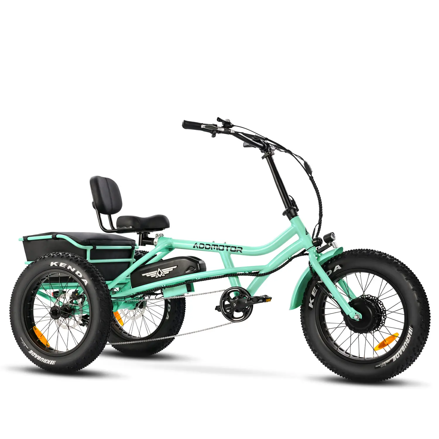 M-360 Adult Semi-Recumbent Electric Trike 2023 Cyan Green