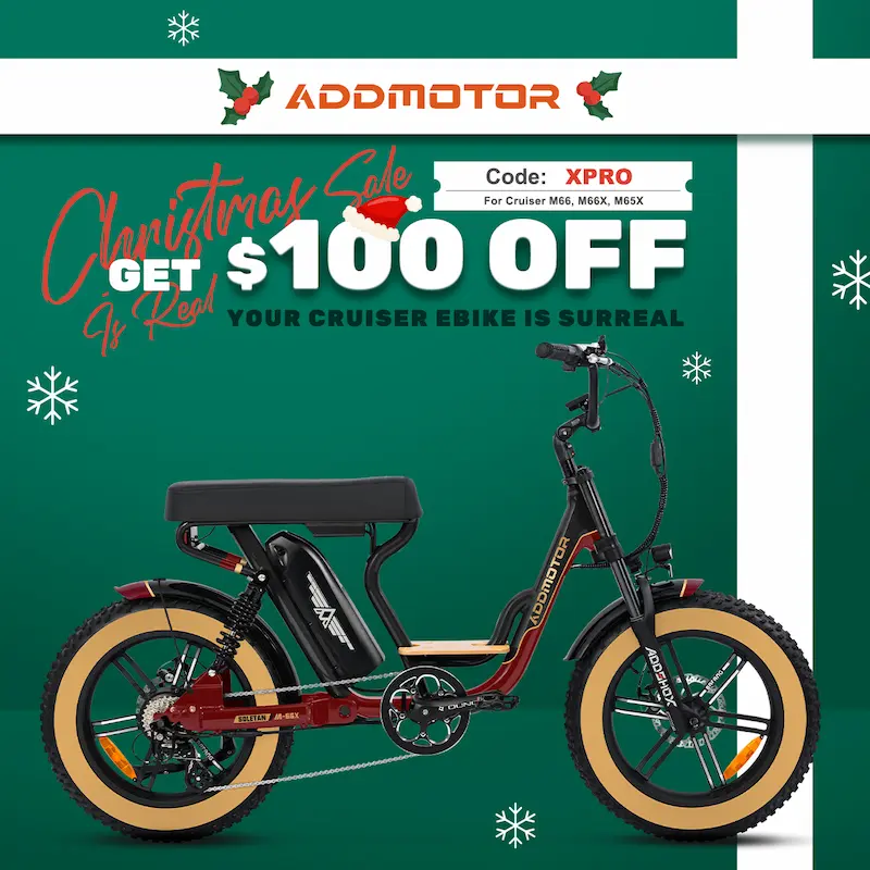 SOLETAN M-66X Moped-Style Electric Bike In Red