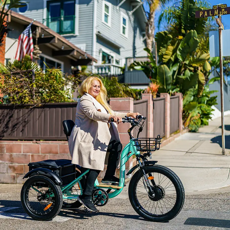 Grandtan M-340 Electric Trikes for Adult In Cyan Green