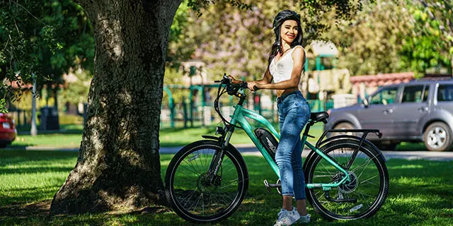 Citypro E-43 City Commuter Long Range Electric Bike Cyan
