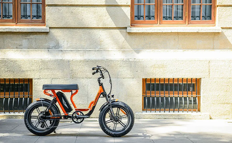SOLETAN M-66X Moped-Style Electric Bike In Orange