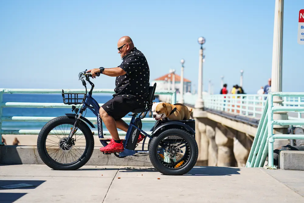 Grandtan M-340 Electric Fat Tire Trike In Neptune Blue