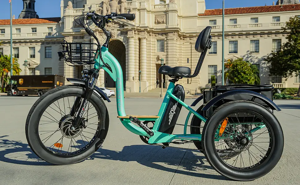 Grandtan M-340 Electric Trikes for Adult In Cyan Green