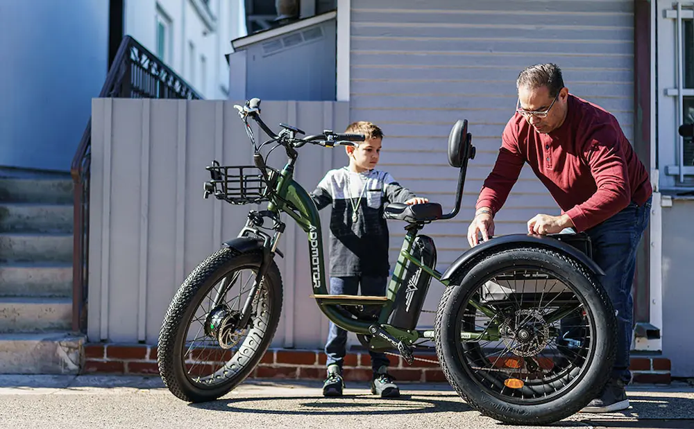 Grandtan M-340 Electric Trikes for Adult In Army Green