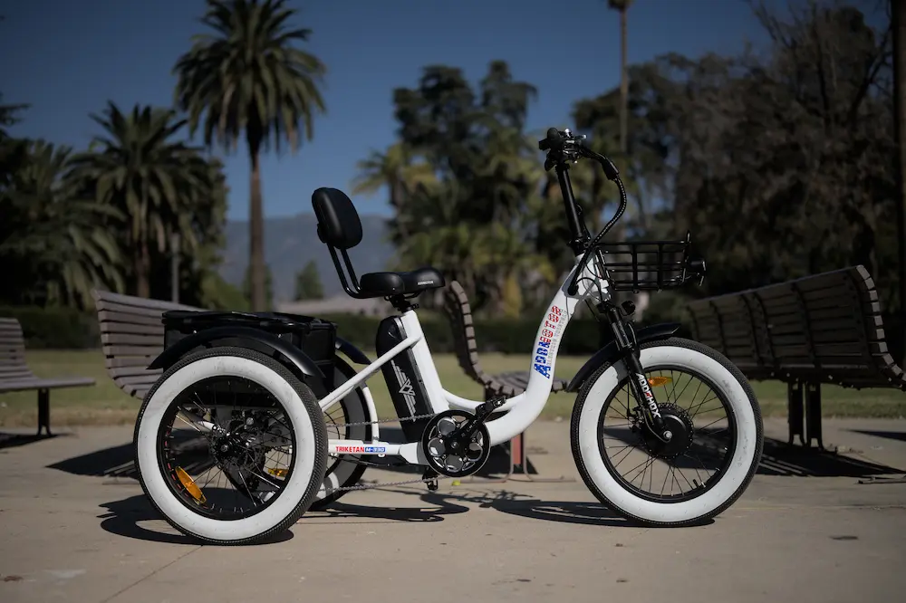 Trike M-330 Fat Tire Electric Trikes for Adults In Pearl White