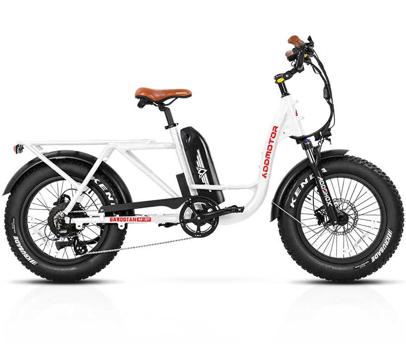 white m-81 cargo Step-thru Cargo Ebike