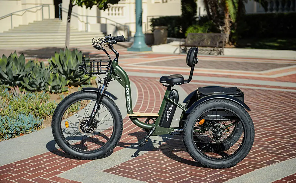 Grandtan M-340 Electric Trikes for Adult In Army Green