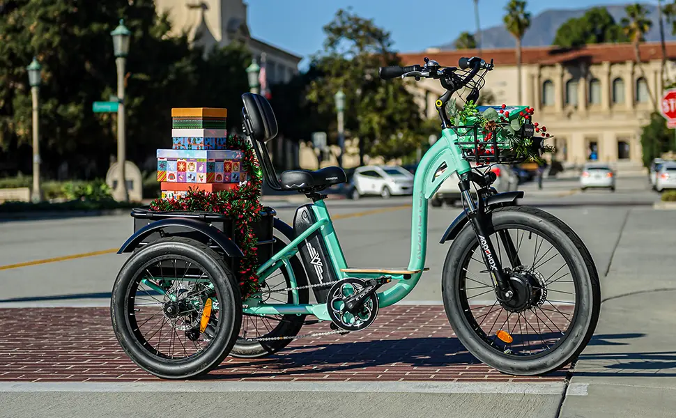 Grandtan M-340 Electric Trikes for Adult In Cyan Green
