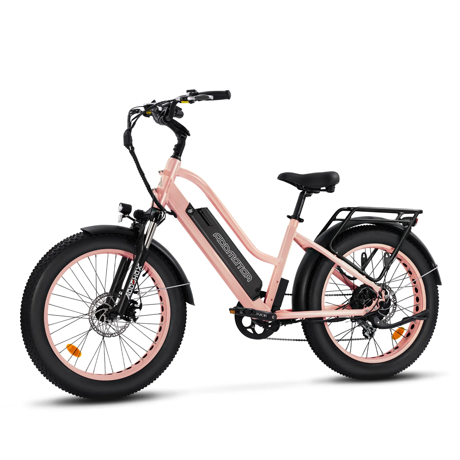 Addmotor Motan M-430 750W 20AH 2023 New Step Thru Fat Tire Beach Cruiser Electric Bike Sale, Rose Gold