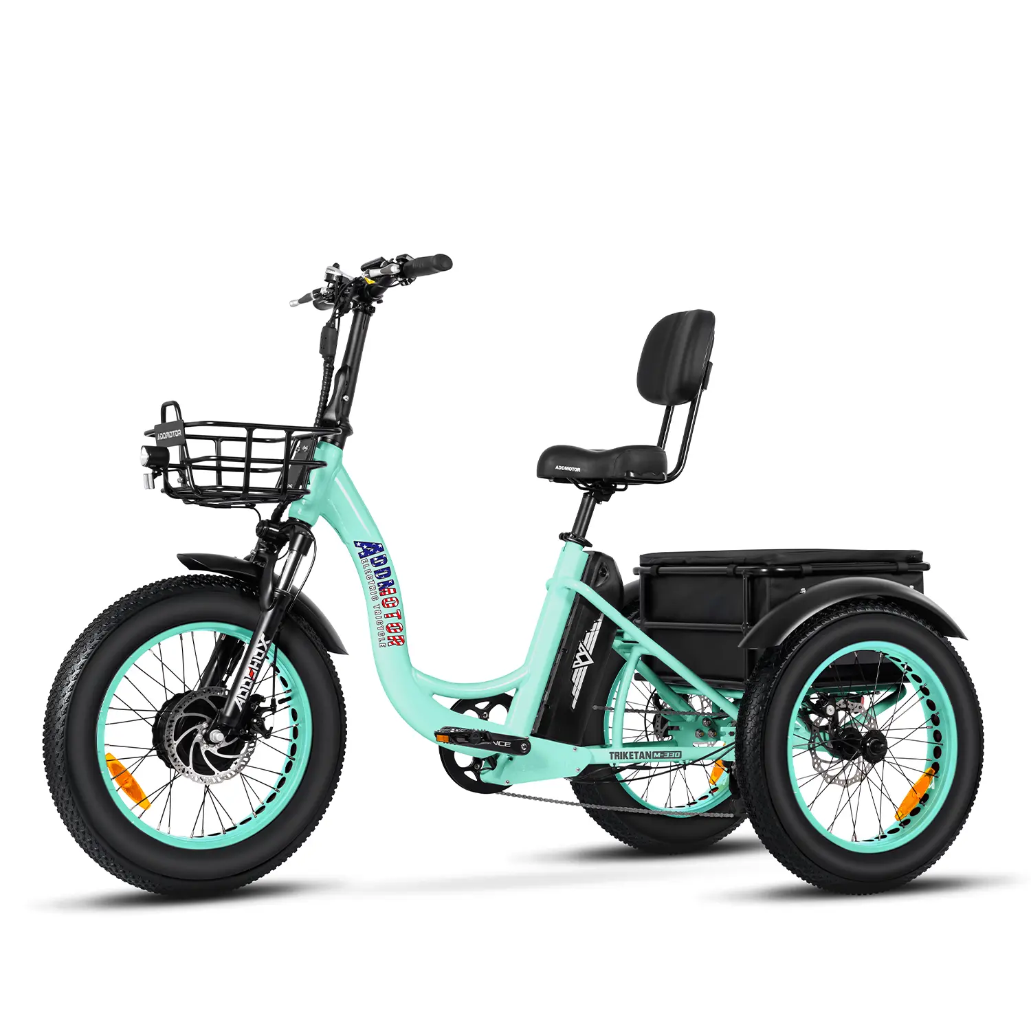 M-330 P7 Electric Fat Trike 2023 Cyan Green