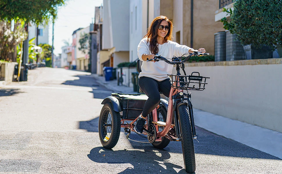 Grandtan M-340 Electric Fat Tire Trike In Rose Gold