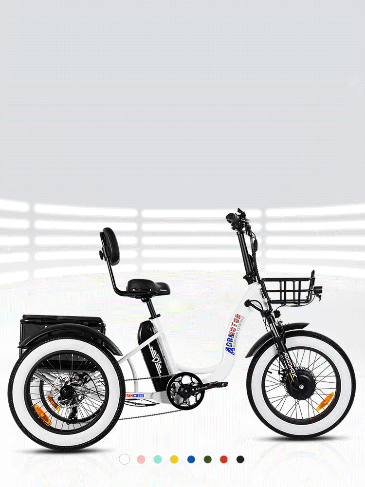 TRIKETAN M330 electric trike longer range, 8 shining colors