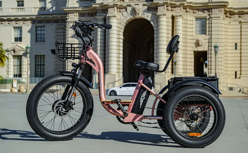 Grandtan M-340 Electric Fat Tire Trike In Rose Gold