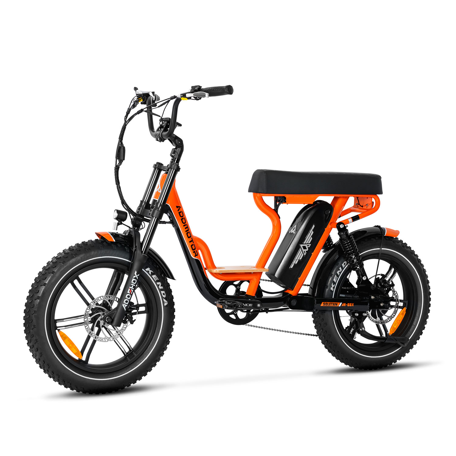 Addmotor SOLETAN M-66X Moped-Style Electric Bike, 48V20Ah Long Range Battery up to 105+ Miles per Charge, Orange-image-M-66X-SO