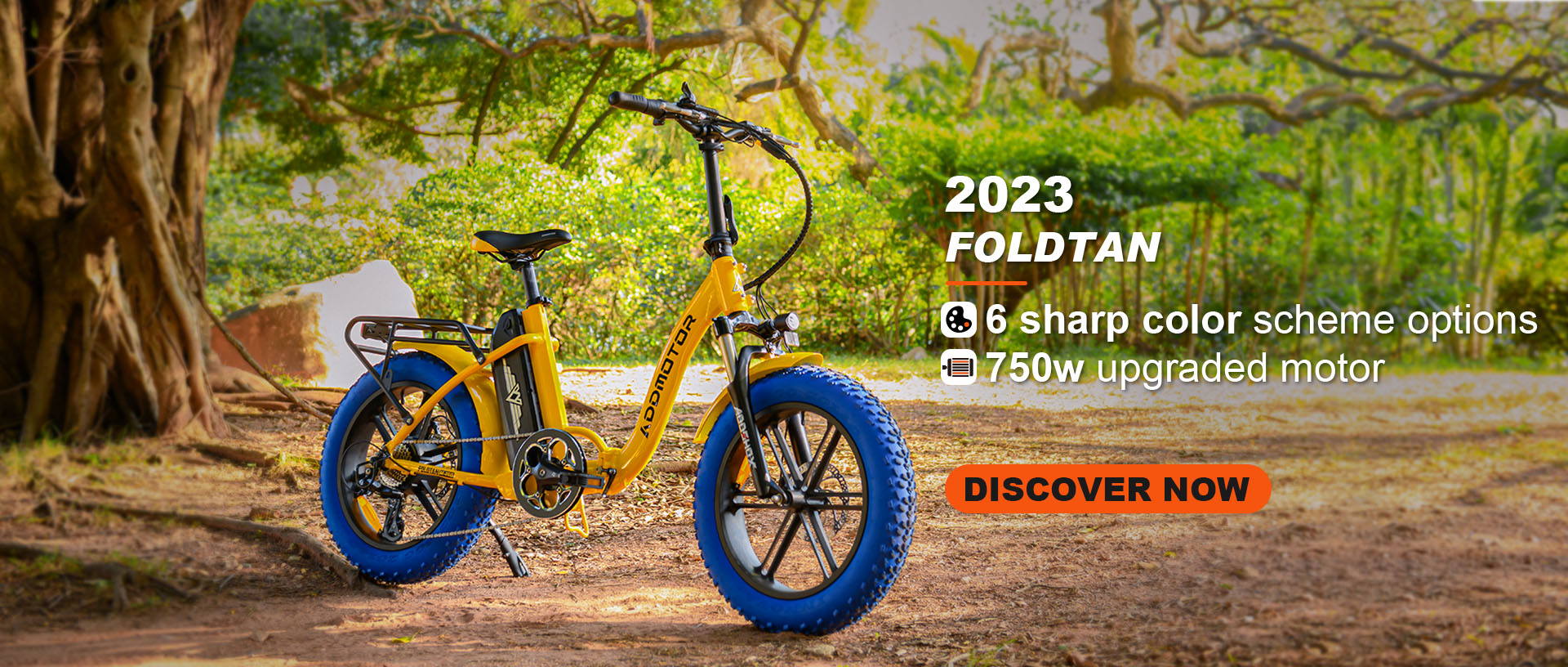  Foldtan M-140 Folding Fat Tire Electric Bike  in Yellow