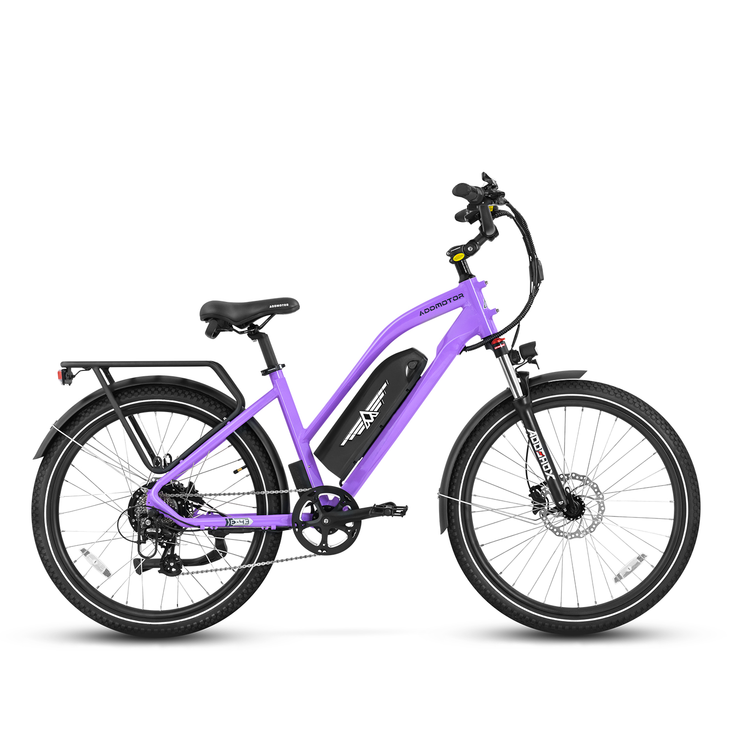 Addmotor 125 Miles city commuter ebike Long Range 125 Miles Step Thru CITYPRO Urban Electric Bike, Purple-image-E-43-PP