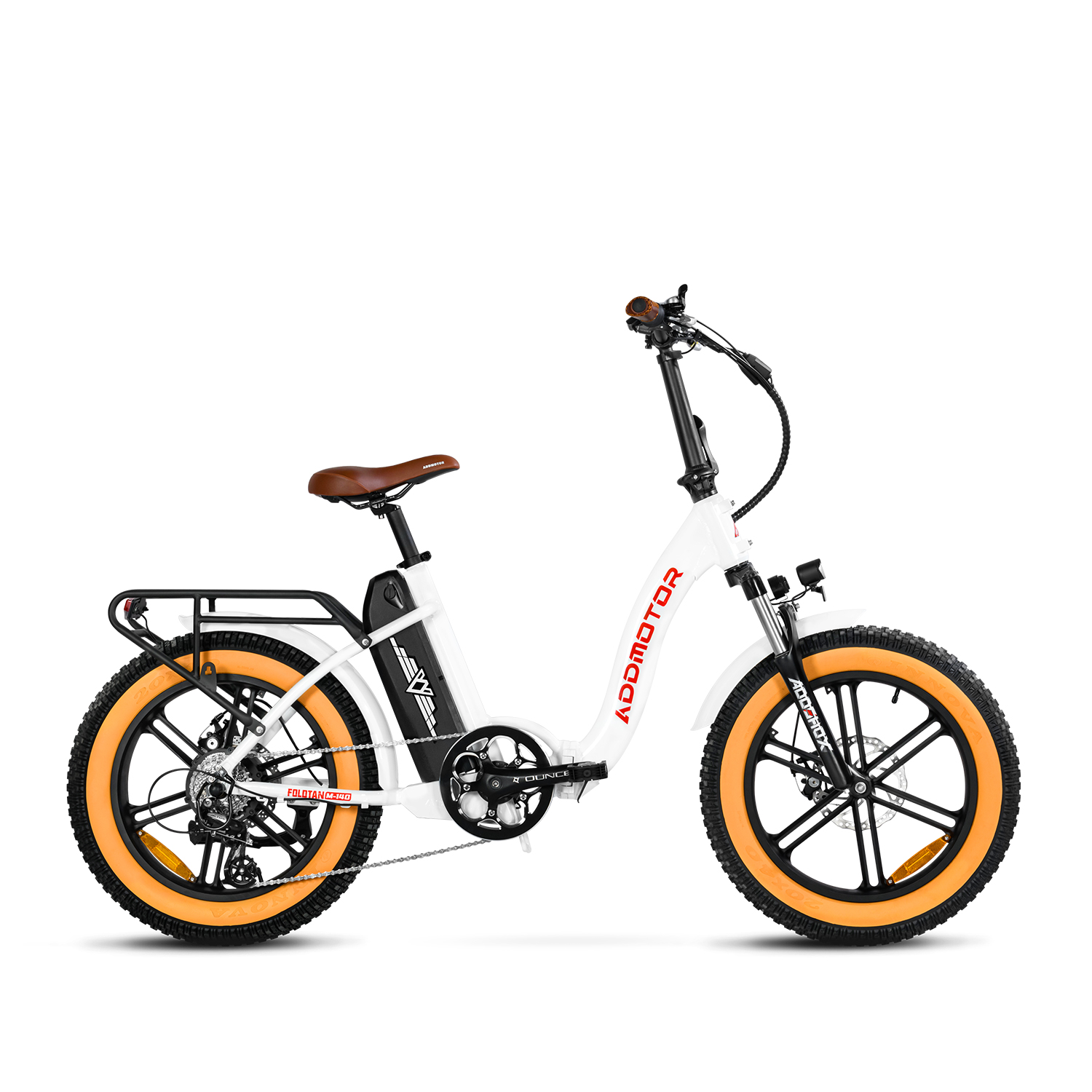 Addmotor Folding Ebike Foldtan M-140 fat tire Comfortable Folding E-Bike, White-image-M-140-WT