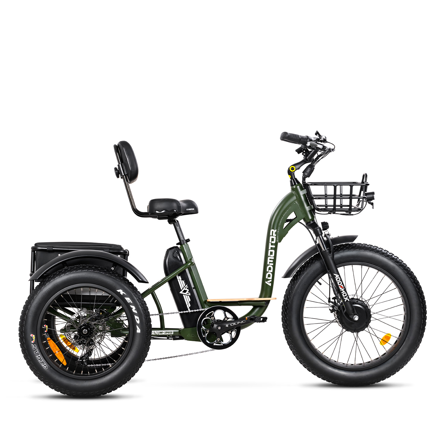 Addmotor Trike - Electric Tricycle for Adults with 3 wheel, 48V*20AH Battery for up to 85+ Miles, Army Green 2023 New Release-image-M-340-SAG