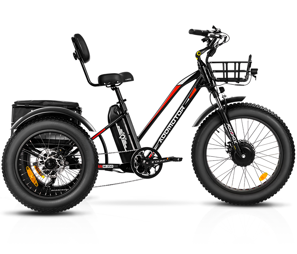 color display of triketan M-350 etrike in black