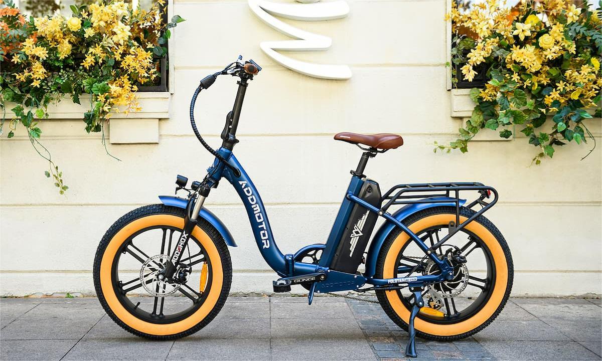 Foldtan M-140 Folding Fat Tire Electric Bike Estate Blue