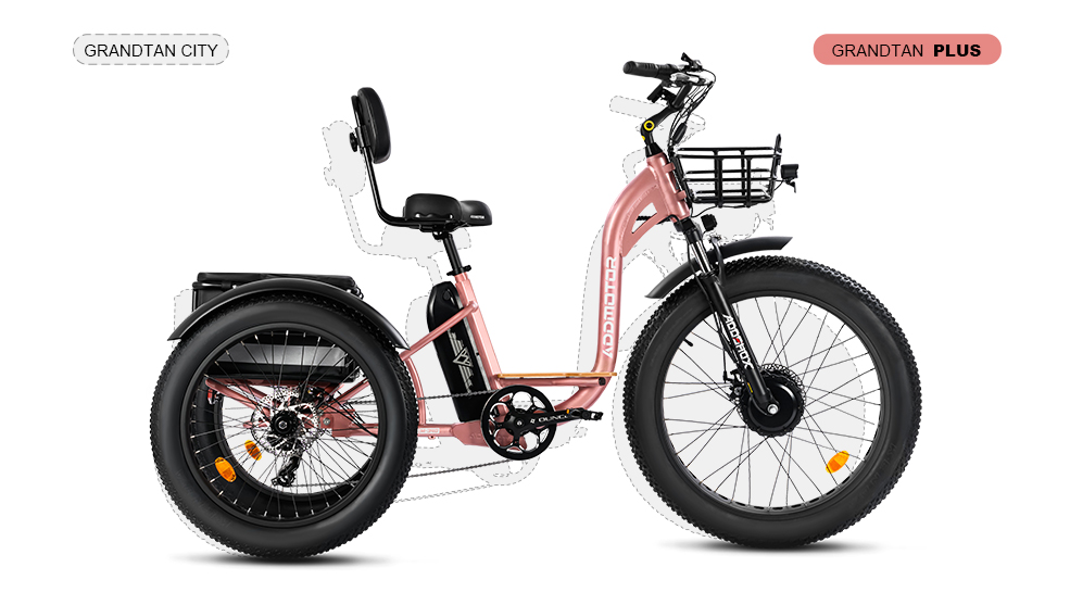 grandtan-city  Electric Tricycle for Adults Rose Gold