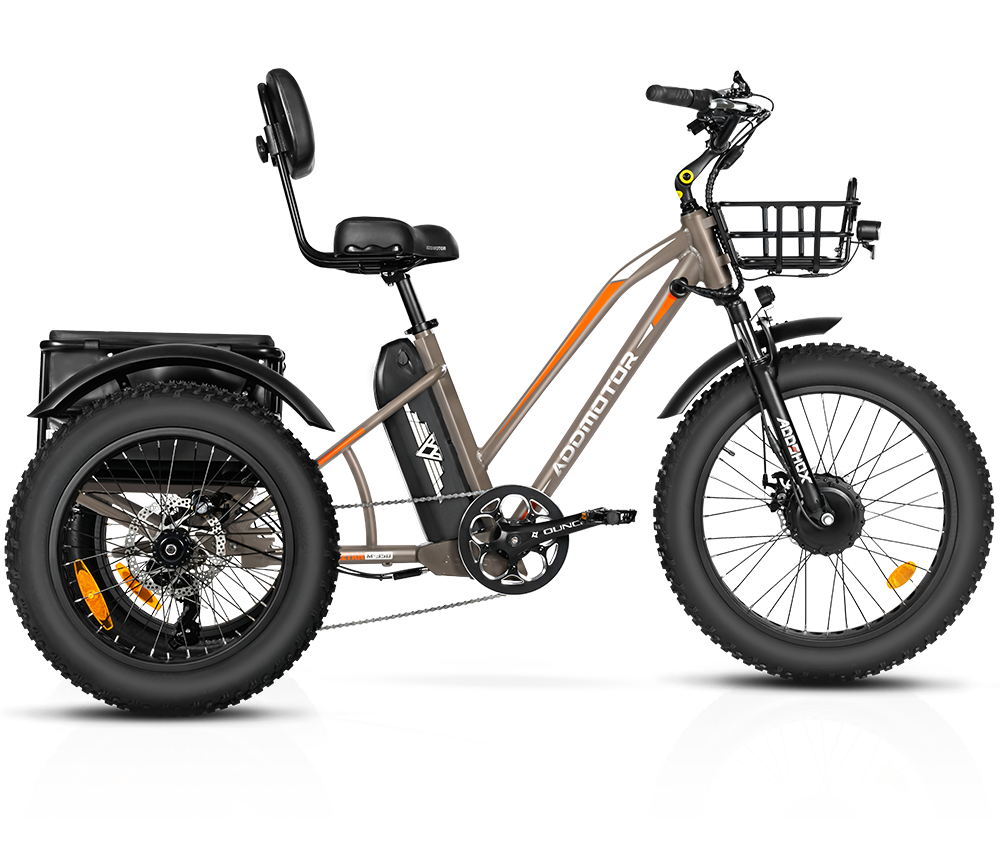 color display of triketan M-350 etrike in grey