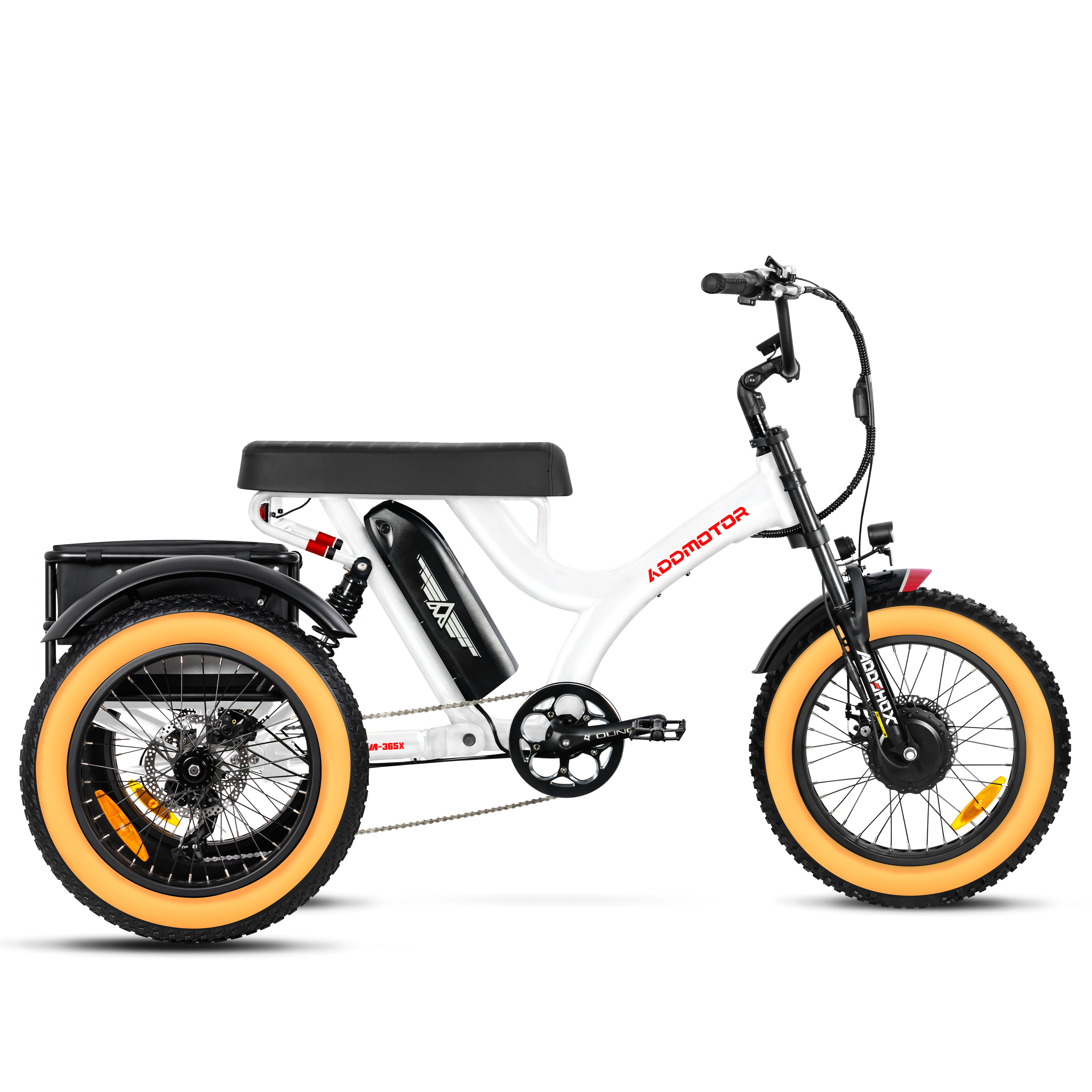 Addmotor Herotri M-365X Electric Trike for Adult – Fat Tire 3 Wheel Electric Ebike – White