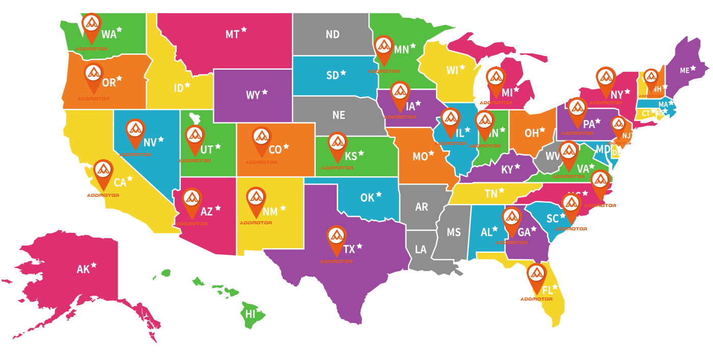 ADDMOTOR US national partnership map