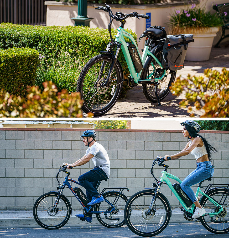 Photo Of Traveling Step-thru Adult Two Wheel Electric Bike