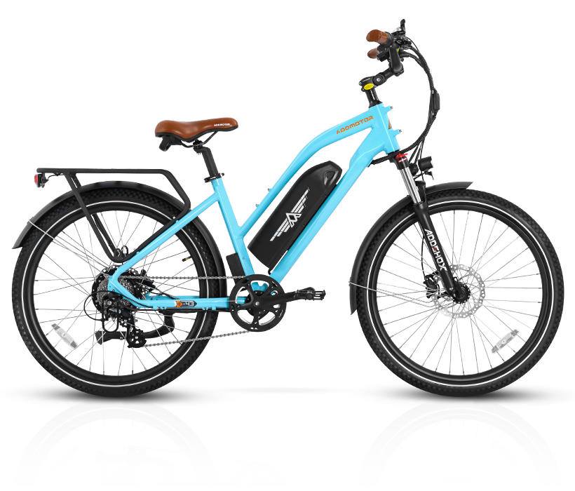 Addmotor Citypro E-43 Commuter Step-thru Electric Two Wheel Bike Sky Blue