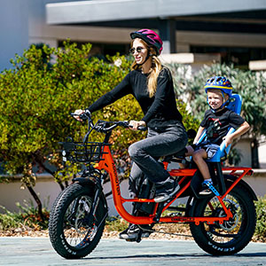 M-81 Step-thru Fat Tire Cargo Electric Bike carrying your kids Ride