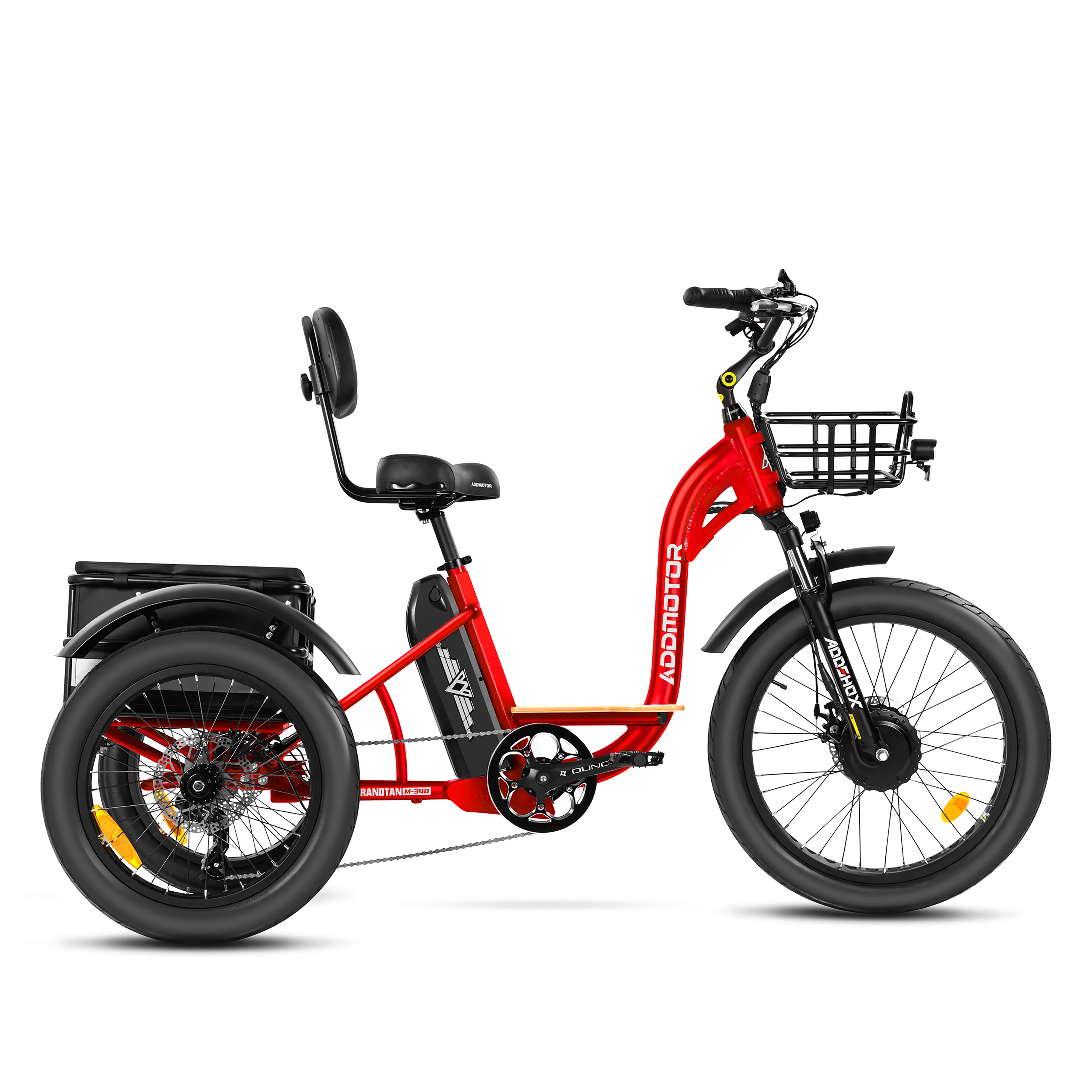 Addmotor GRANDTAN CITY Electric Trike for Adults 2023, Electric Tricycle 48V*20AH Battery for 85+ Miles, Red