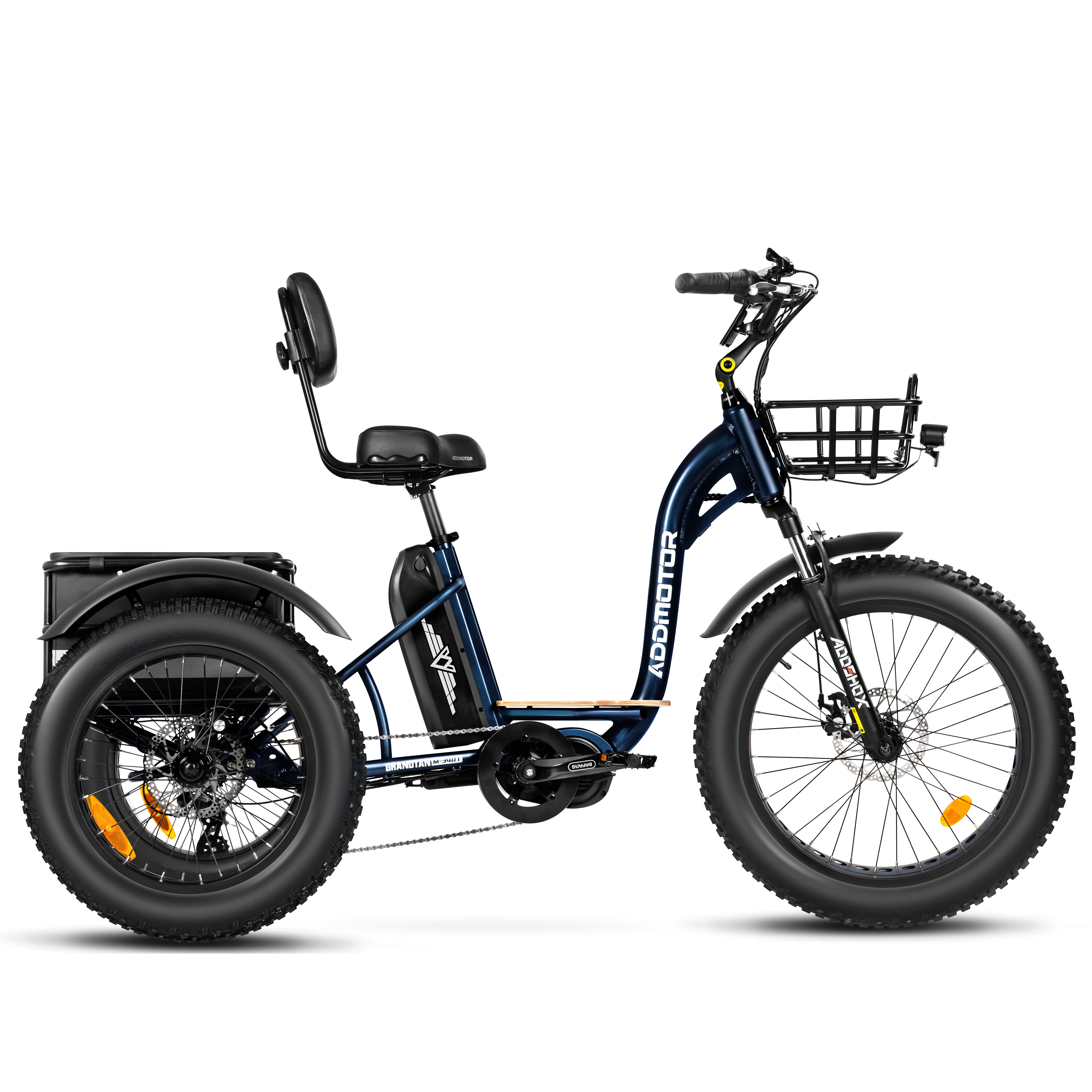 Addmotor Trike Grandtan Turbo Electric Fat tire Trike with Bafang 1000W Mid-Drive Moto 2023 Electric Tricycle for Adults, Starry Blue