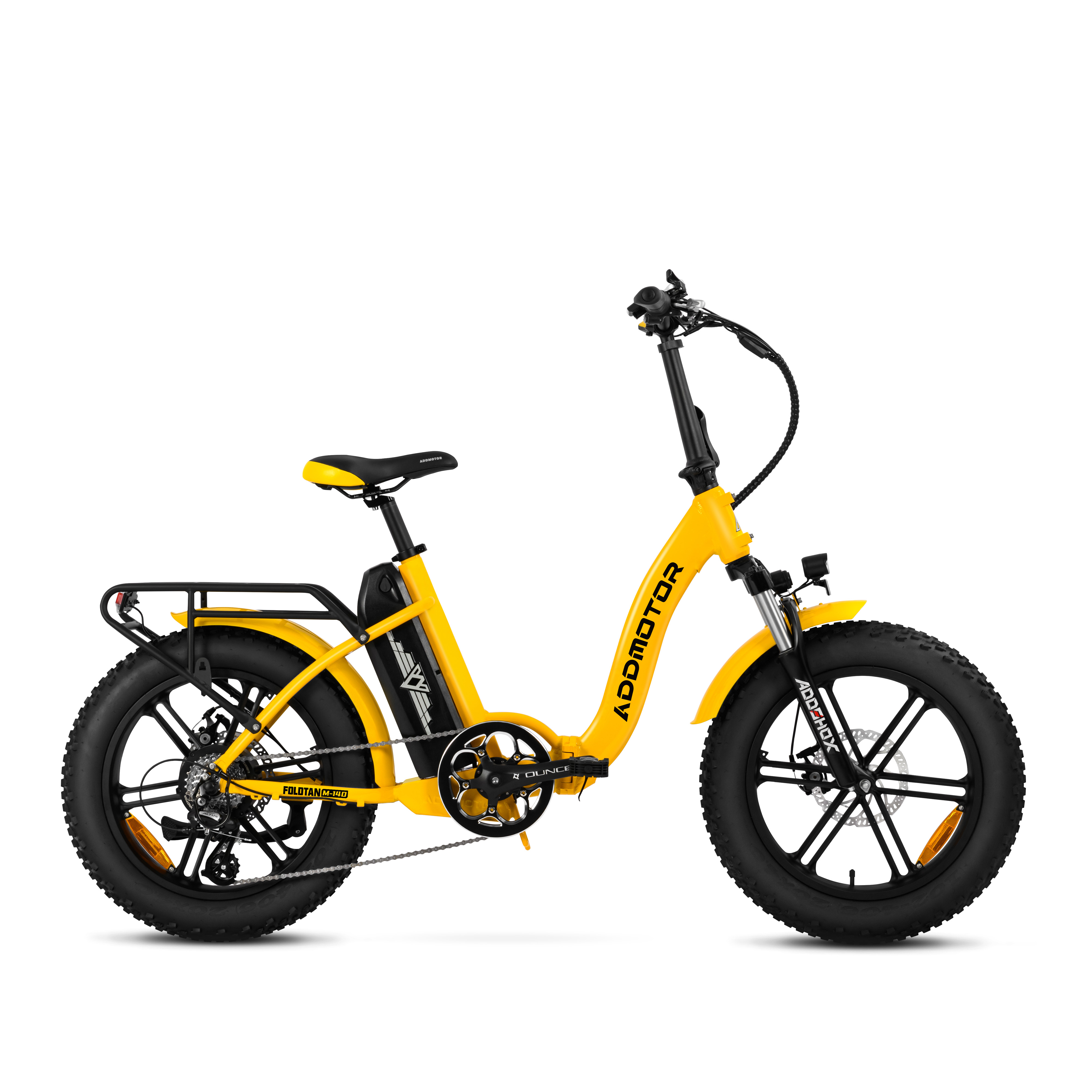 Addmotor Foldtan M-140 E-Bike | Fat Tire Comfortable Folding Electric Bike | Adults Best All-Terrain Electric Bicycles | Yellow