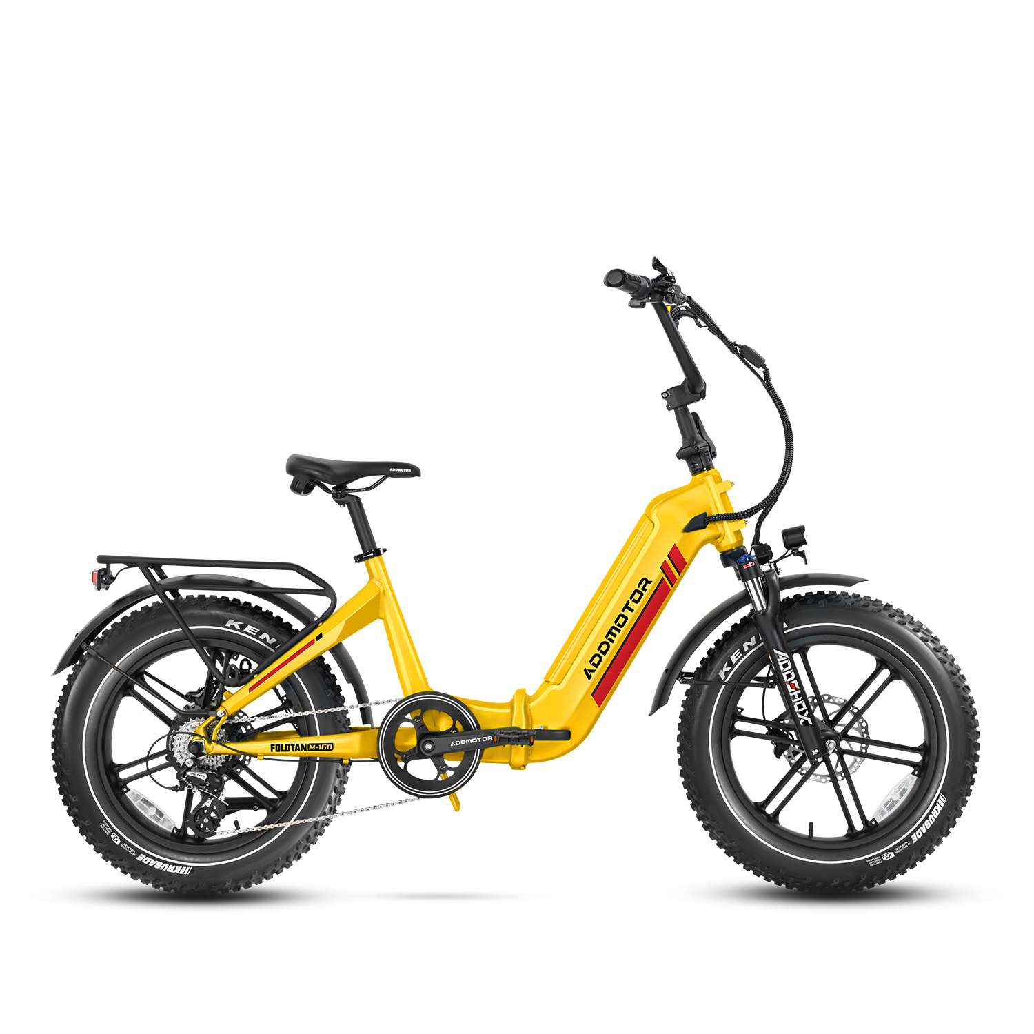 Addmotor Folding Ebikes with Fat Tire Foldtan M-160 Built-In Battery Folding Electric Bike, Yellow